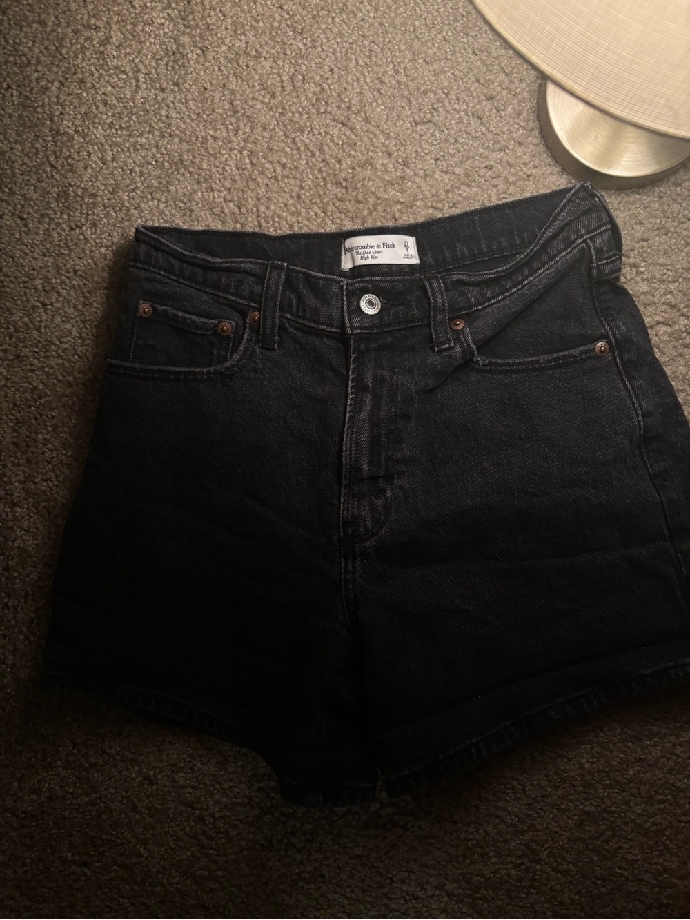 Abercrombie & Fitch Black High-Waist Denim Cutoff Shorts